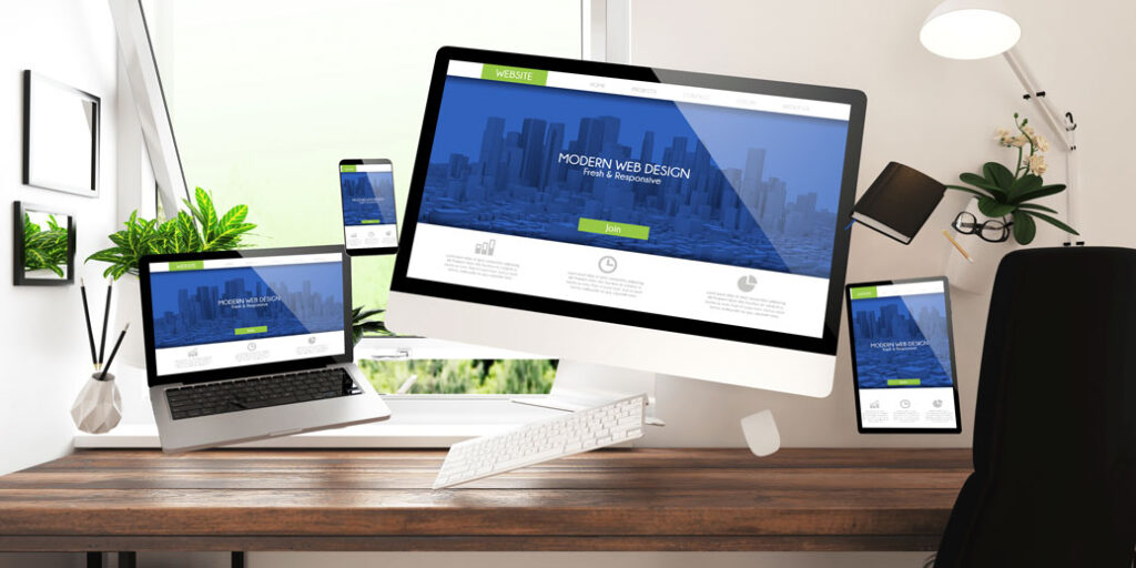 Imagen de página web adaptada a todos los tamaños, responsive