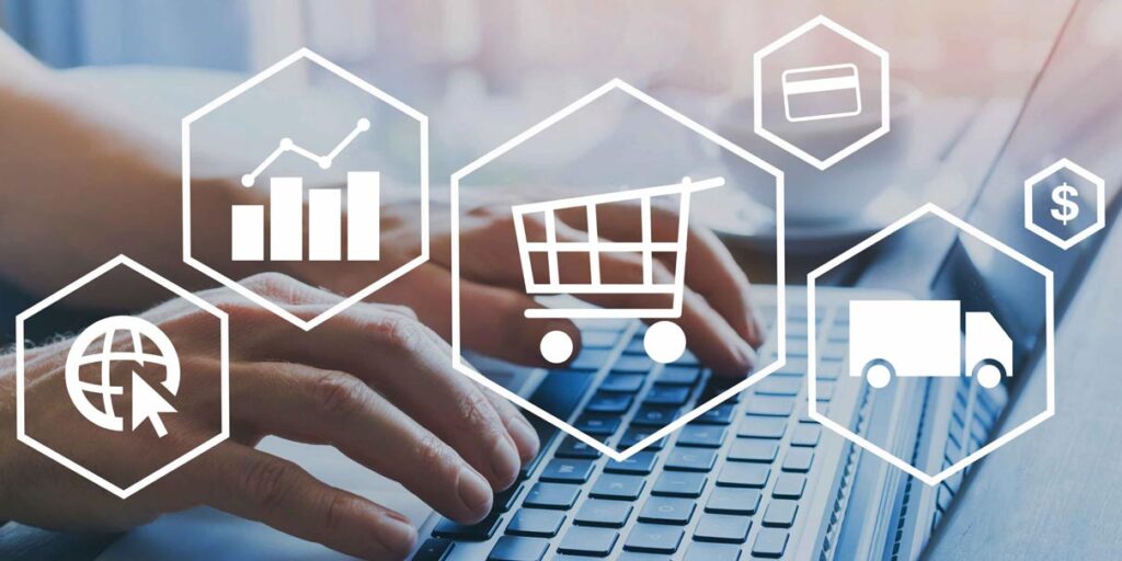 varios iconos relacionados con ecommerce