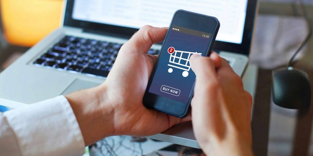 ecommerce en pantalla movil